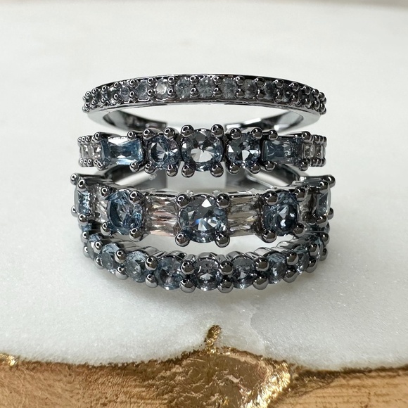 Bomb Party Date Night Perfection March Aquamarine Ring Size 8 RG92802 NWT - Picture 1 of 6